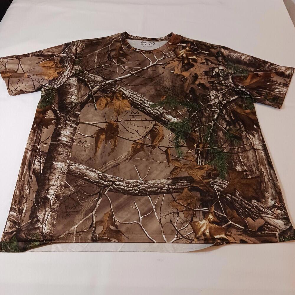 Realtree Men's Brown Camo Crewneck Short Sleeve T-Shirt Size XL (46-48)